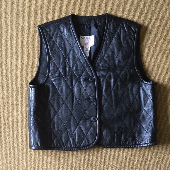 Mondi Other - Mondi black quilted leather vest